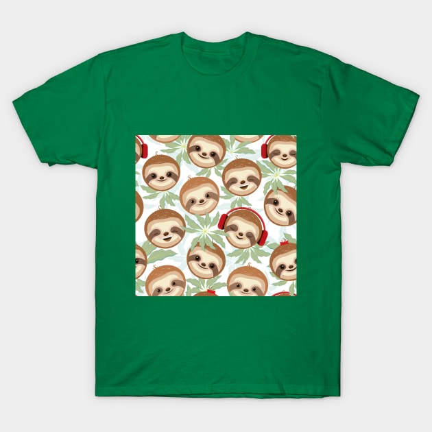 Cheerful Sloths Family T-Shirt by Avisnanna